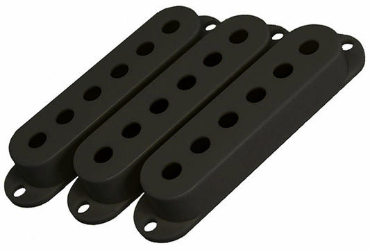 GT Single Coil Pickup Covers Set Black 52mm Polepiece Spacing (Pk-3)
