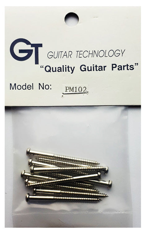 GT Round Head Wood Screws Chrome Finish 2.45mm x 34.9mm Pack of 10