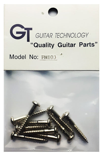 GT Wood Screws Round Head Nickel Finish 3.4mm x 24.6mm Pack of 10