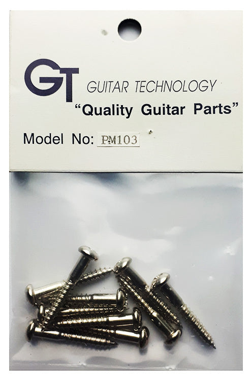 GT Wood Screws Round Head Nickel Finish 3.4mm x 24.6mm Pack of 10