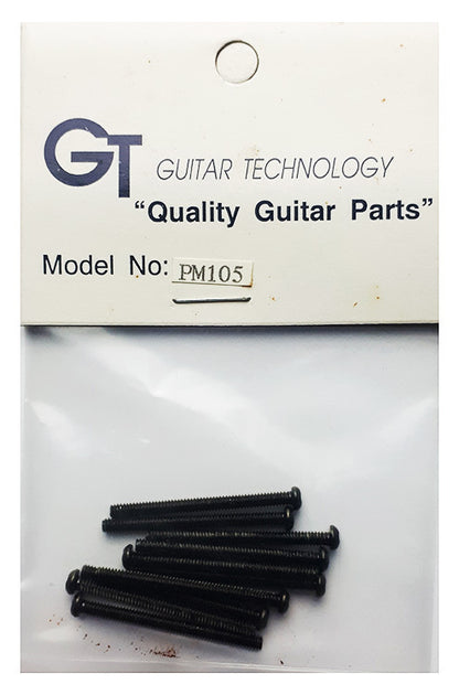 GT Machined Round Head Screws Black Finish 2.3mm x 30mm Pack of 10