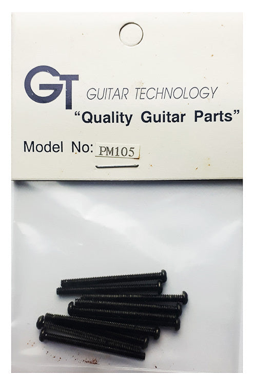 GT Machined Round Head Screws Black Finish 2.3mm x 30mm Pack of 10