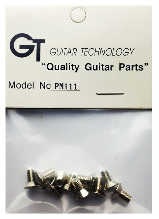 GT Machined Flat Head Screws Chrome Finish 3.8mm x 5.5mm Pack of 10