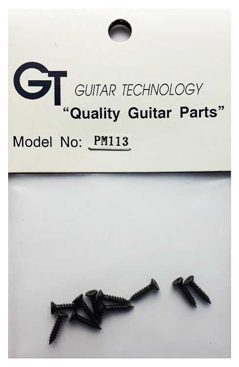 GT Wood Screws Flat Head Black Finish 2mm x 8.5mm Pack of 10
