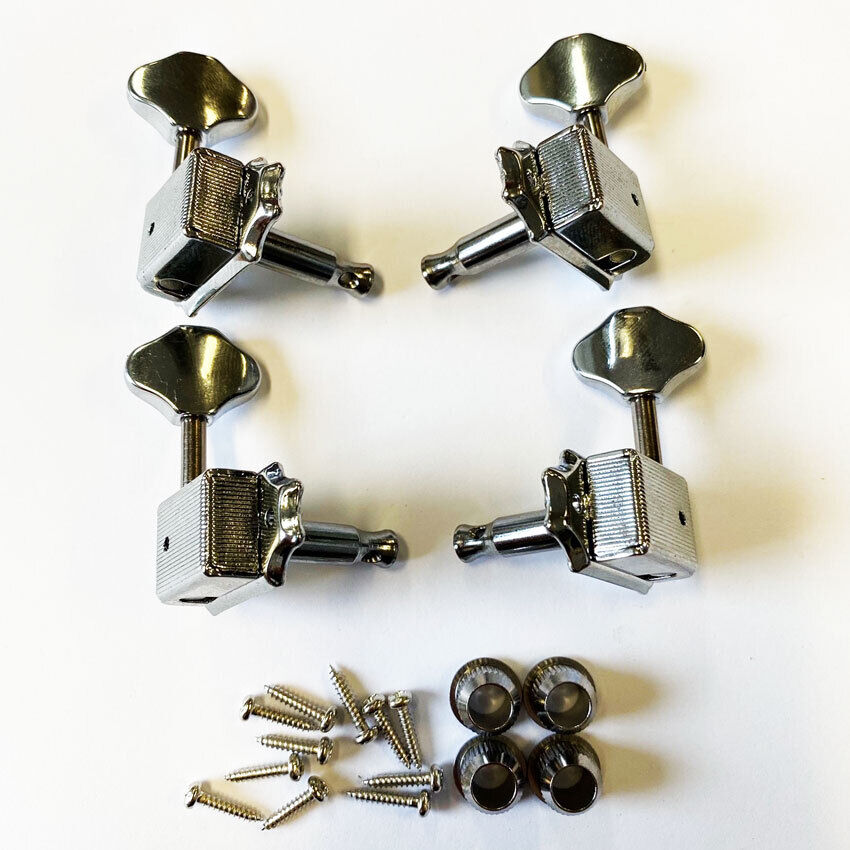 GT Vintage Covered Ukulele Tuning Machines Nickel Finish Set of 4 — view 2