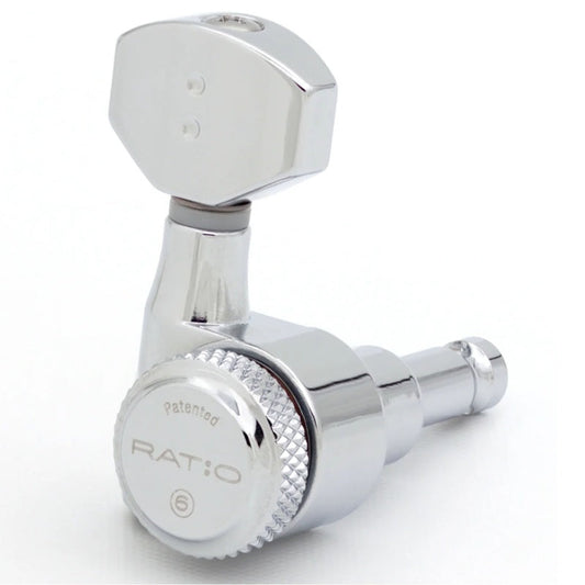 Graph Tech Ratio Tuned Locking Machine Heads 6-in-Line with Staggered Posts and Mini Buttons