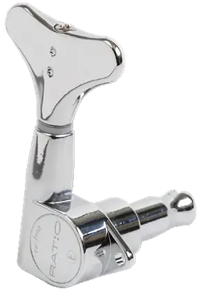 Graph Tech Ratio M/Heads Bass 2+2 Modern Machine Heads, Chrome 23:1-48:1 Gear Ratio