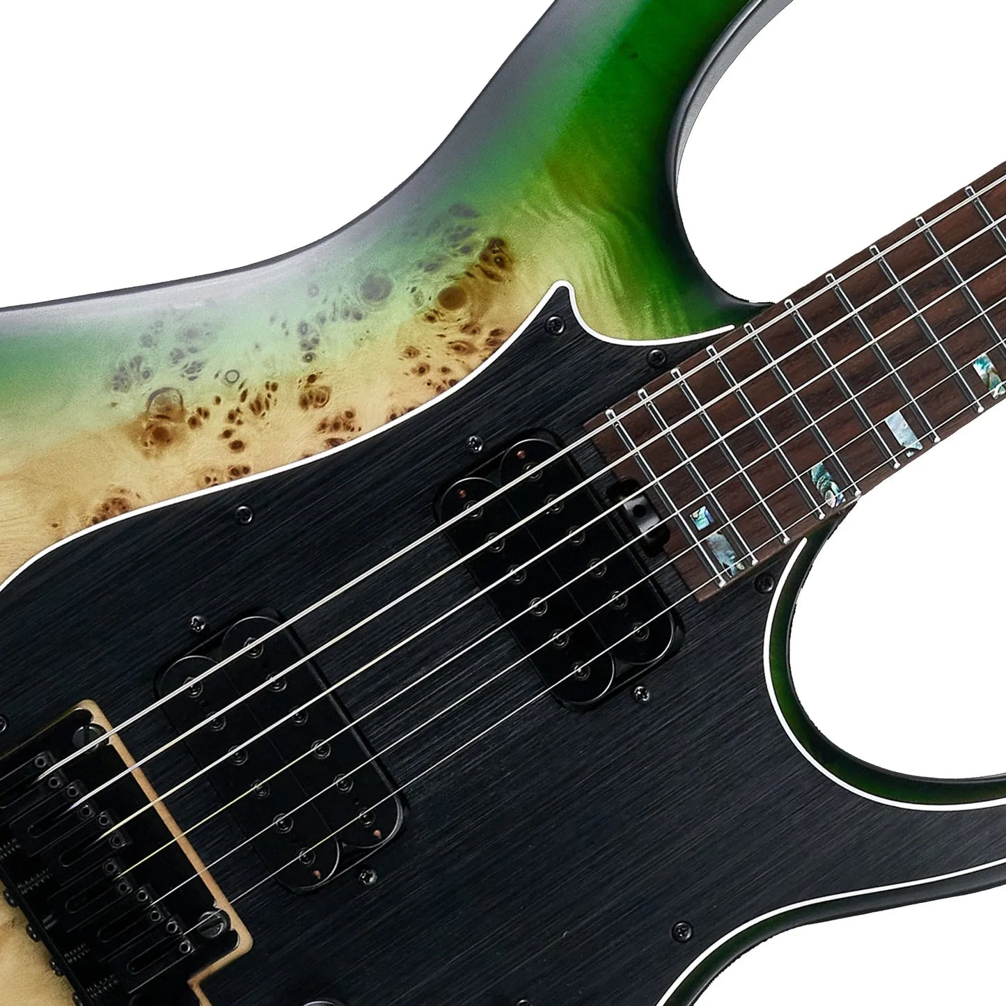 Mooer GTRS M810 Intelligent Electric Guitar Green Burst — view 3
