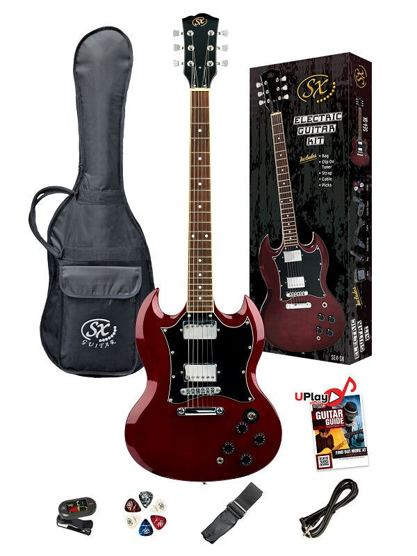 SX SG Electric Guitar with Accessories and Gig Bag — view 2