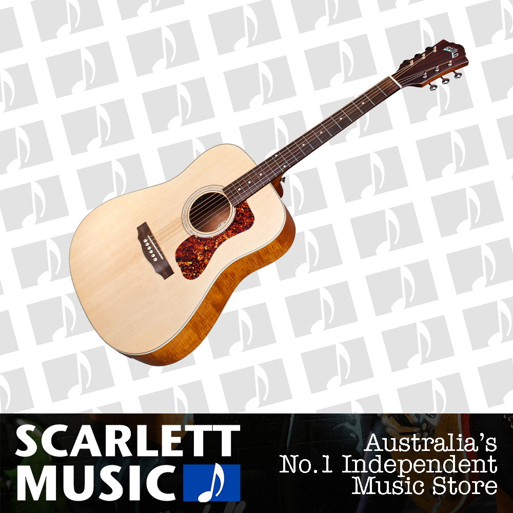 Guild D-240E Dreadnaught Acoustic Electric Guitar in Flamed Mahogany Back with Gigbag — view 2