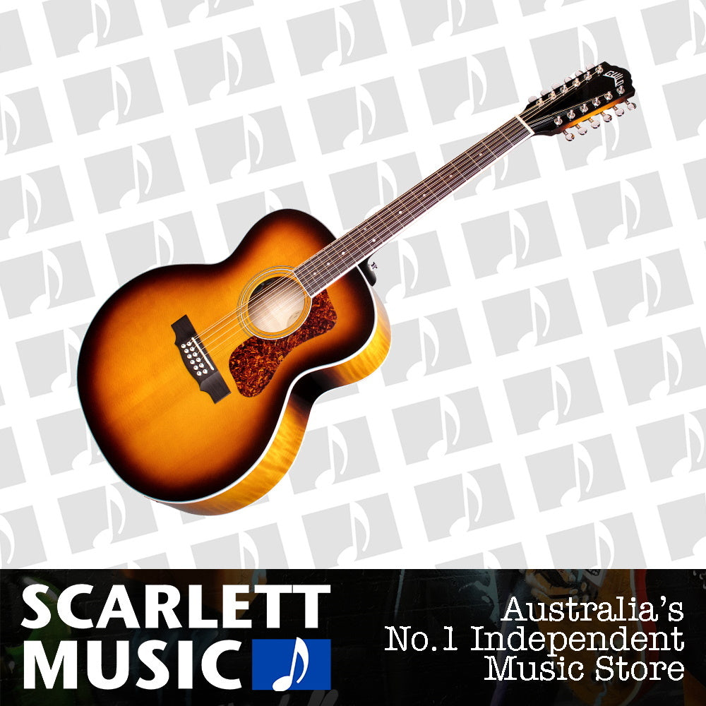 Guild F-2512E Deluxe Jumbo 12 String Acoustic Guitar Antique Sunburst — view 2
