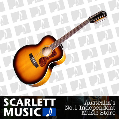 Guild F-2512E Deluxe Jumbo 12 String Acoustic Guitar Antique Sunburst — view 2