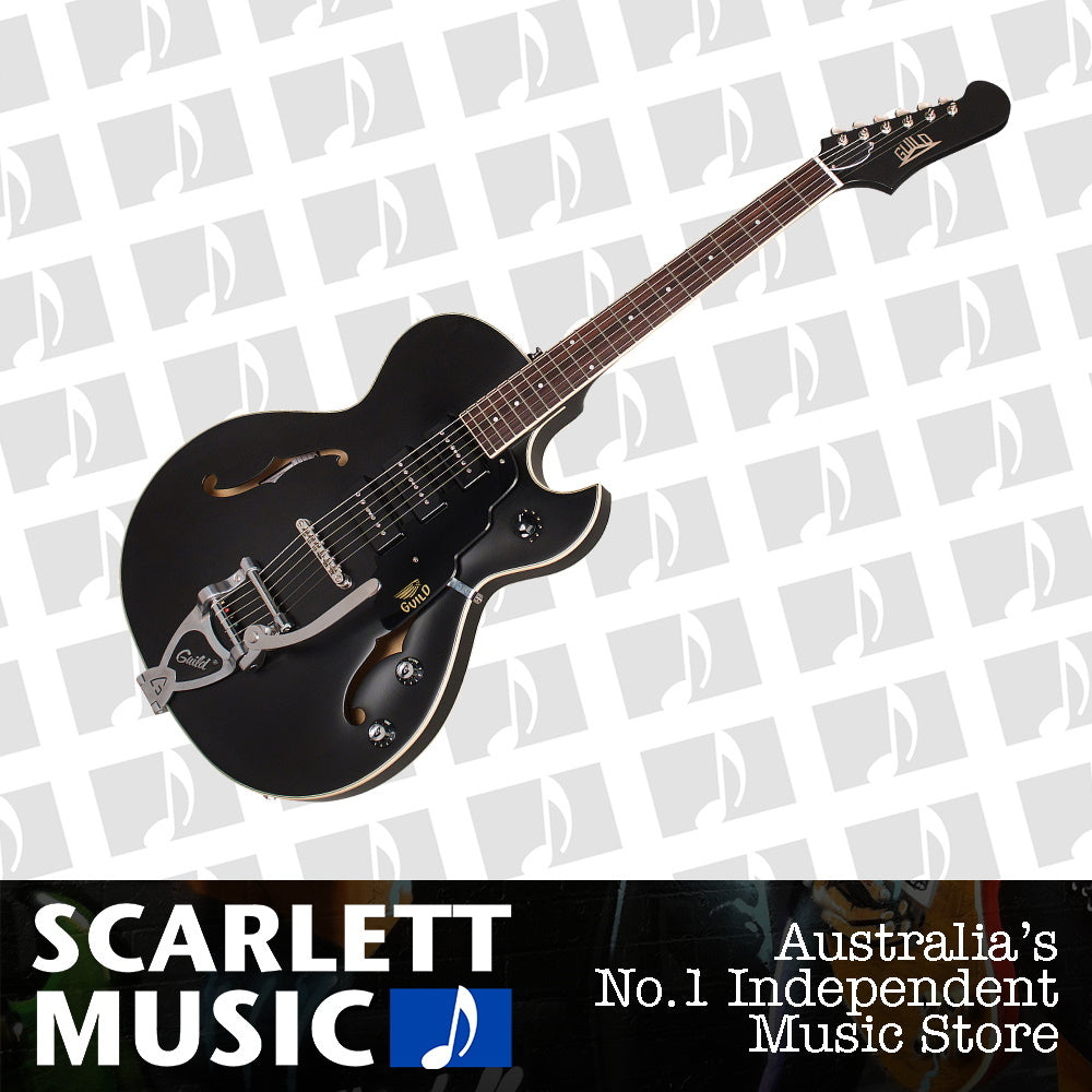 Guild Jet 90 Hollowbody Electric Guitar Black Satin — view 2