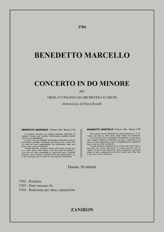 Marcello - Concerto C Min Oboe/Piano (Softcover Book)