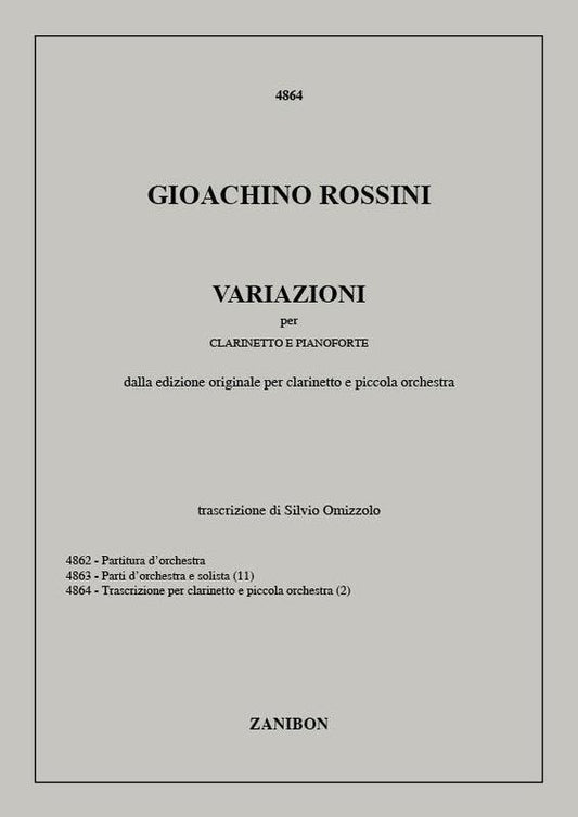 Rossini - Variations Clarinet/Piano (Softcover Book)