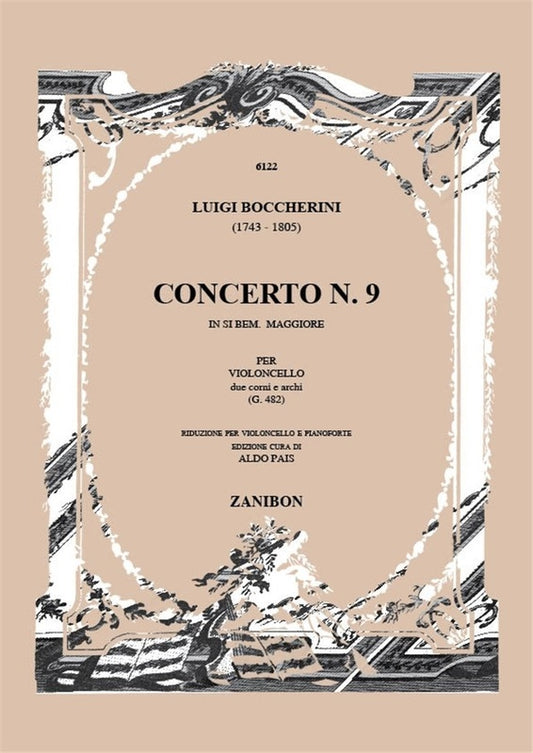 Concerto No 9 In B Flat Major G482 Cello/Piano (Softcover Book)