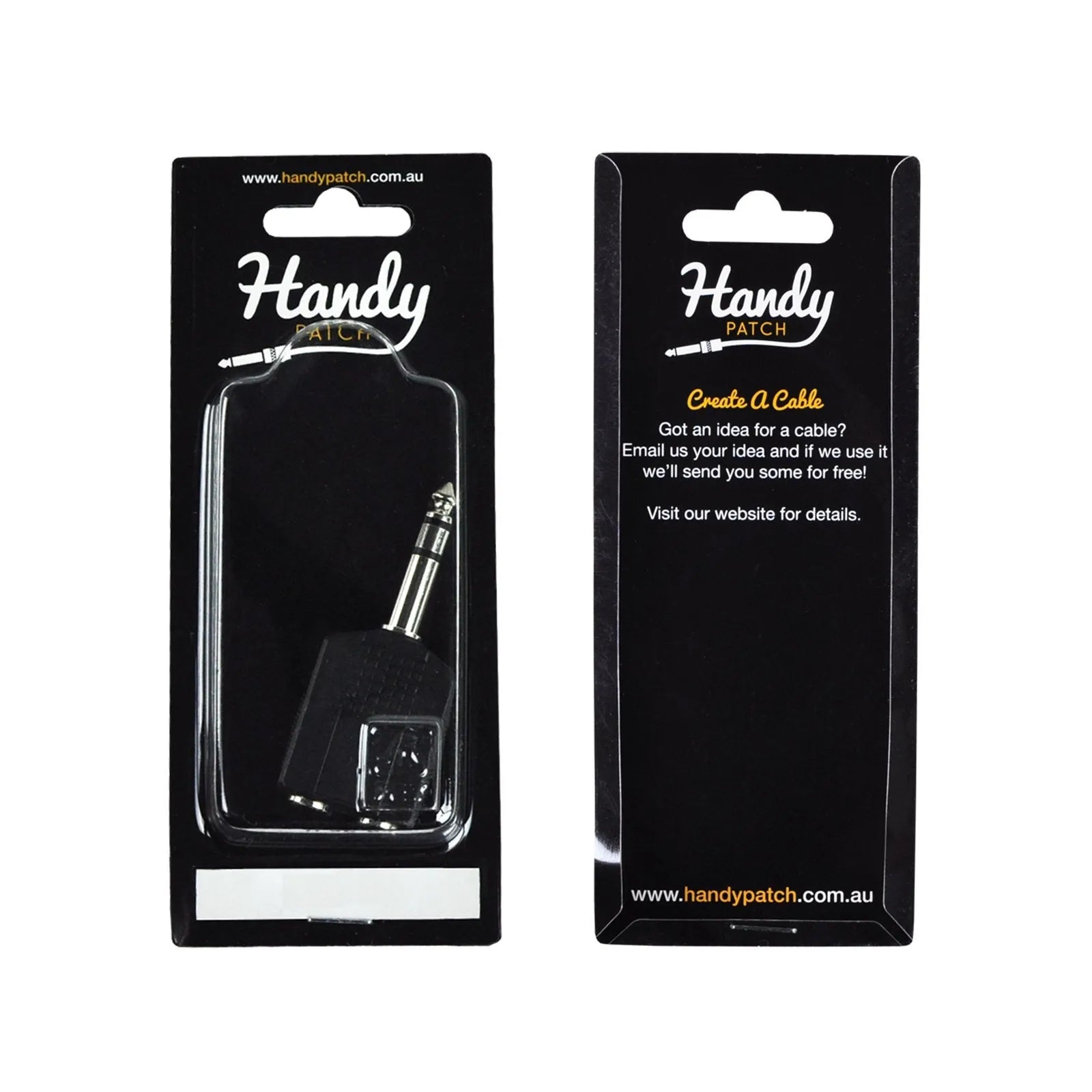 Handy Patch 2 Female Mono to Male Stereo Phono Adaptor