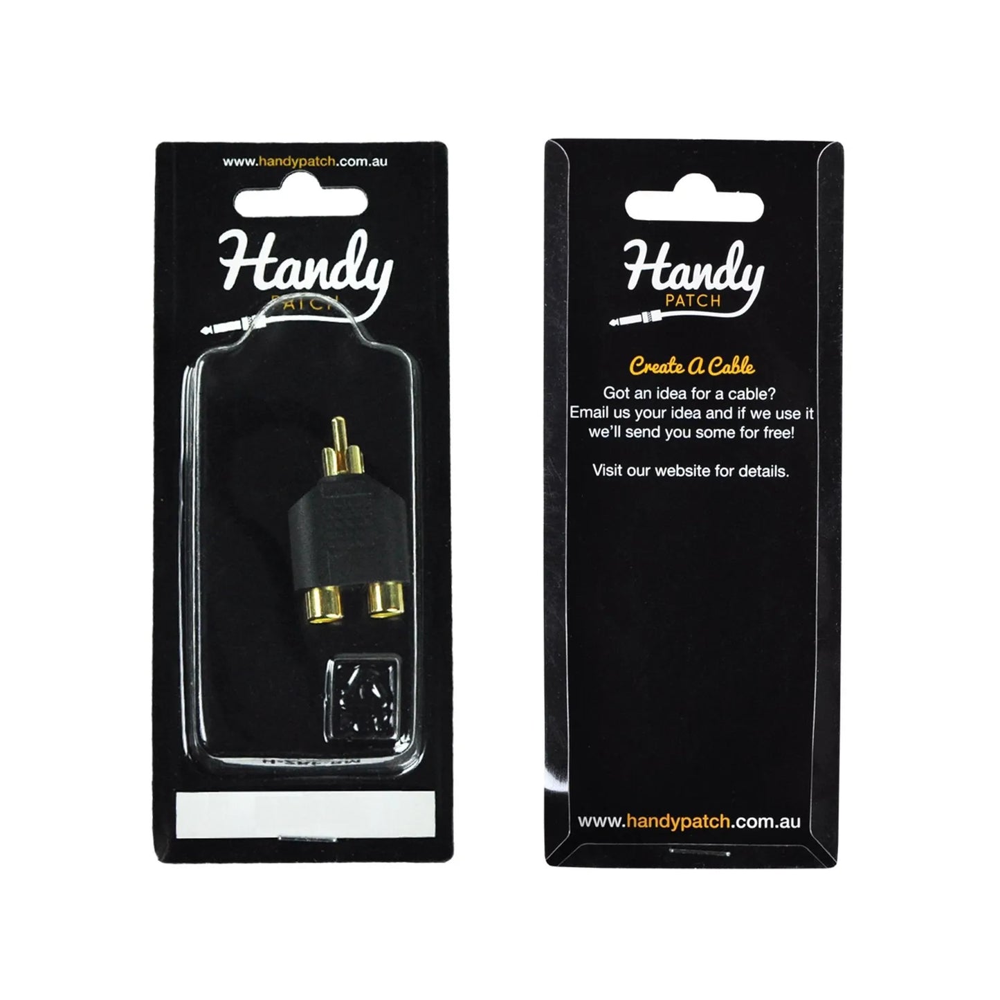Handy Patch Female Stereo RCA to Male Mono RCA Adapter