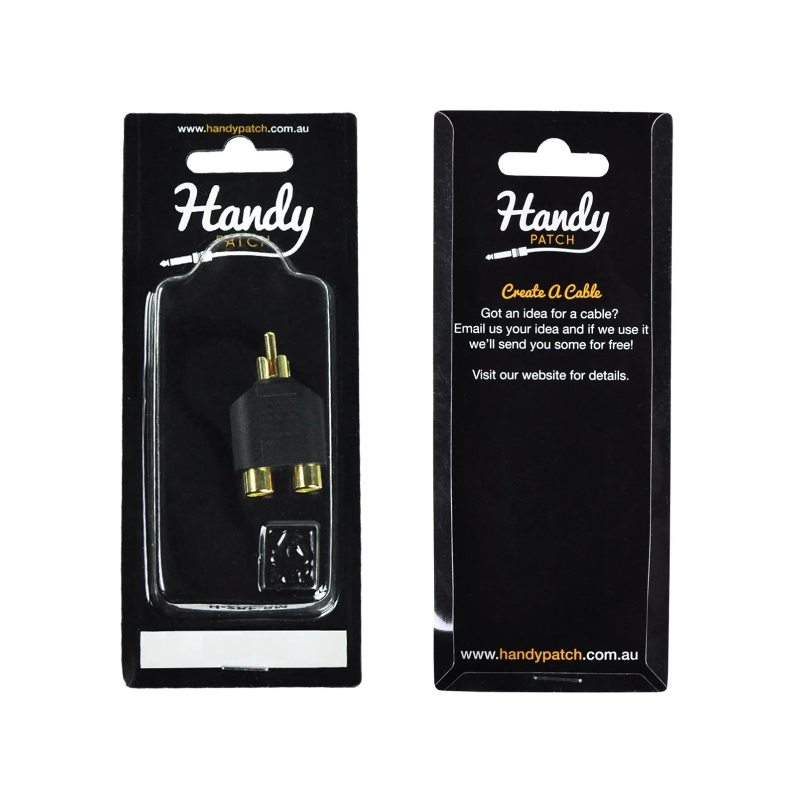 Handy Patch Female Stereo RCA to Male Mono RCA Adapter