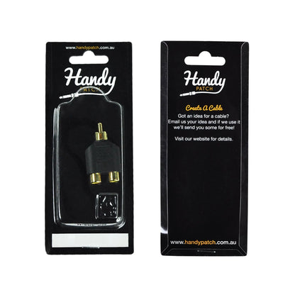 Handy Patch Female Stereo RCA to Male Mono RCA Adapter