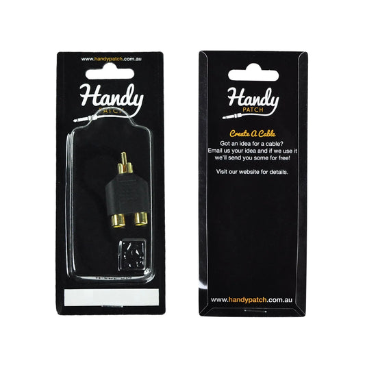 Handy Patch Female Stereo RCA to Male Mono RCA Adapter