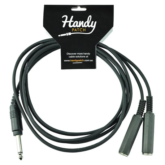 Handy Patch H-P-2P2 2 Metre Phono Male to 2 Phono Female Unbalanced Mono Cable