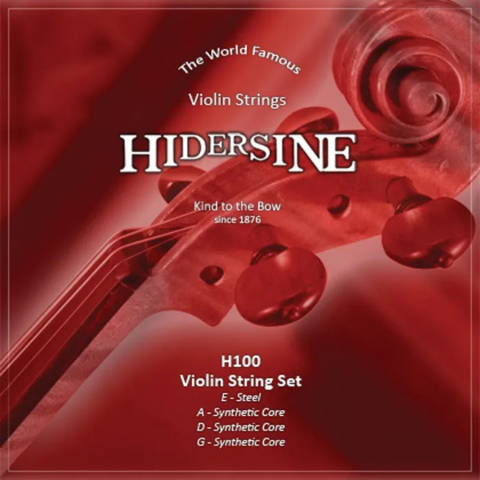 Hidersine H100 4/4 Violin String Set - Synthetic Core A, D, G & Steel Core E