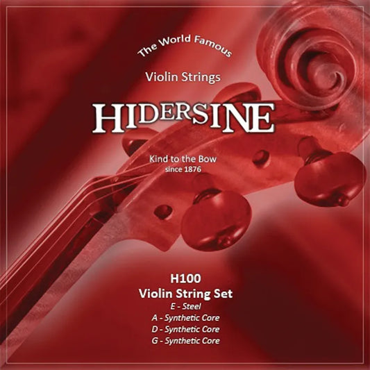 Hidersine H100 4/4 Violin String Set - Synthetic Core A, D, G & Steel Core E