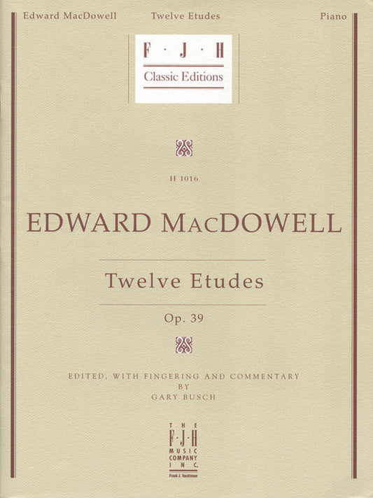 MaCDowell - 12 Etudes Op 39 Piano (Softcover Book)