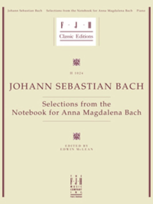 Selections From The Notebook For Anna Magdalena Bach Softcover Book (Piano)