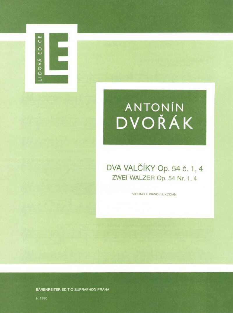 Dvorak - 2 Waltzes Op. 54 Nos. 1 & 4 for Violin and Piano, Arranged by Jaroslav Kocian