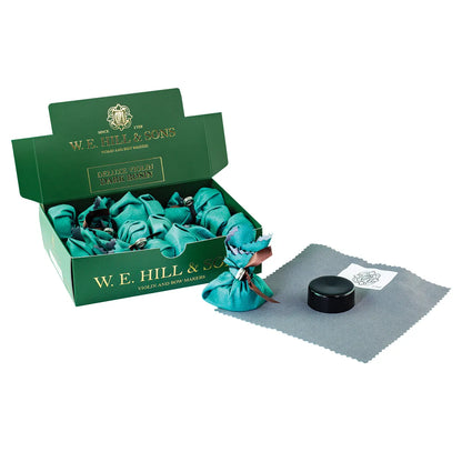 W.E. Hill & Sons 2064M Standard Dark Violin Rosin Round Cake on Velveteen Cloth — view 4