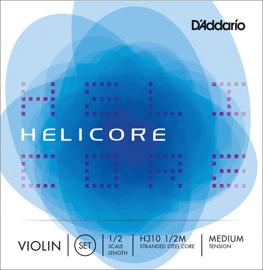 D'Addario 1/16 Size Violin String Set Medium Helicore