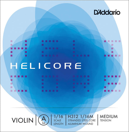 D'Addario Helicore Violin Single A String, 1/16 Scale, Medium Tension