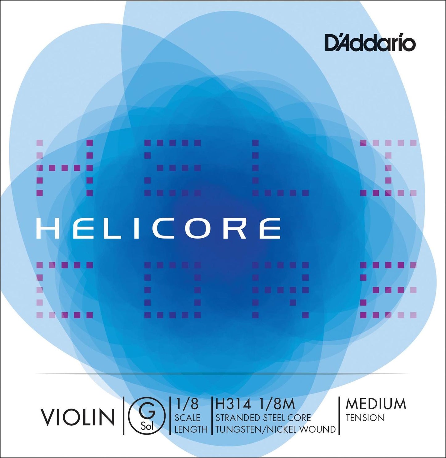 D'Addario Helicore Violin Single G String, 1/8 Scale, Medium Tension