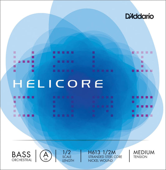 D'Addario Helicore Orchestral Bass Single A String, 1/2 Scale, Medium Tension