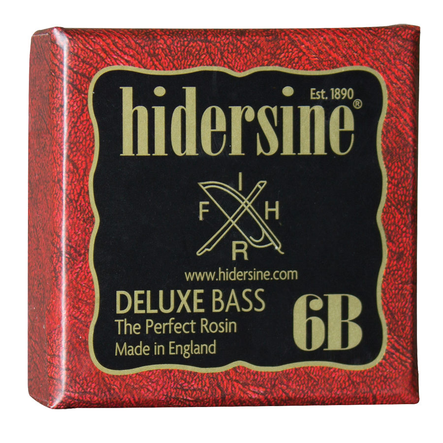 Hidersine 6B Deluxe Double Bass Rosin - Dark Soft All-Weather - Large 30g - Hand-Mixed, Hand-Poured - Grip Profile #5 - Made in England