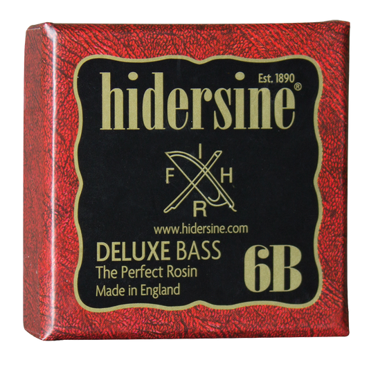 Hidersine 6B Deluxe Double Bass Rosin - Dark Soft All-Weather - Large 30g - Hand-Mixed, Hand-Poured - Grip Profile #5 - Made in England