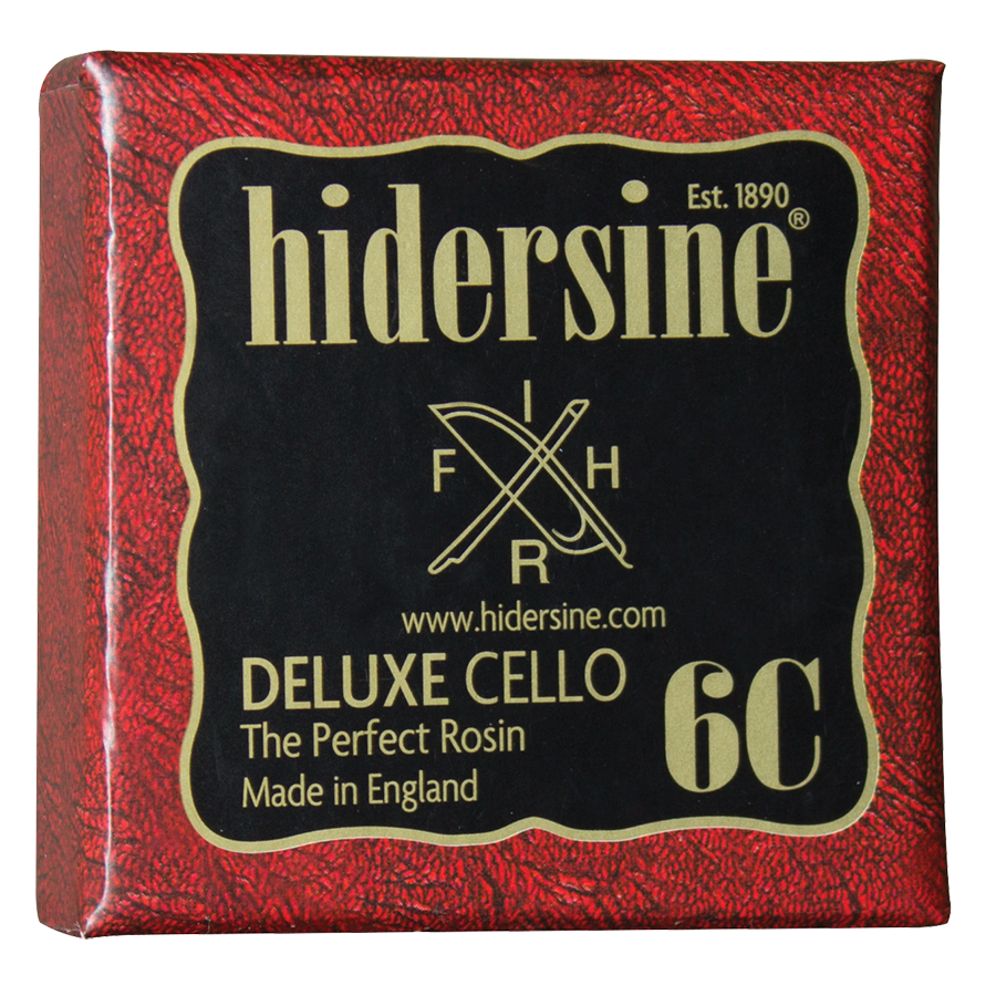 Hidersine 6C Deluxe Dark Cello Rosin - Large 30g, Soft Grip, Artisanal, Made in England, Suitable for Advanced Players