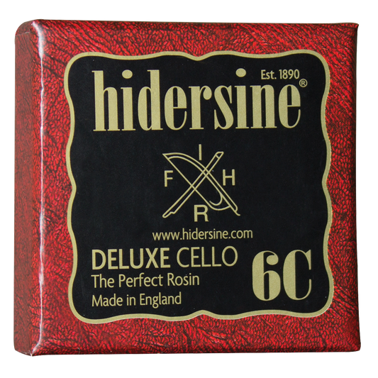 Hidersine 6C Deluxe Dark Cello Rosin - Large 30g, Soft Grip, Artisanal, Made in England, Suitable for Advanced Players