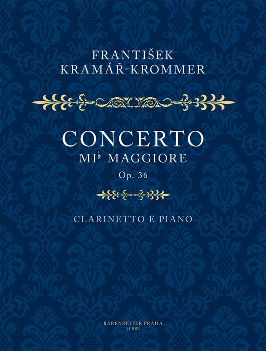 Krommer: Concerto in E Flat, Op. 36 — Clarinet & Piano (Barenreiter)