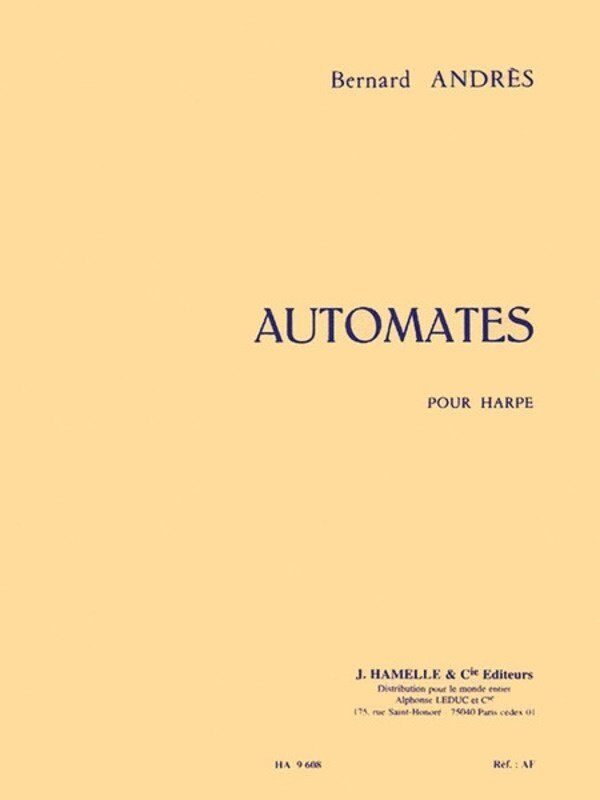 Andres Automates for Harp by Bernard Andres, published by Hamelle & Cie