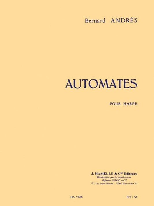 Andres Automates for Harp by Bernard Andres, published by Hamelle & Cie