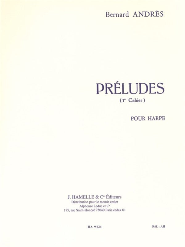 Preludes Volume 1 For Harp Book