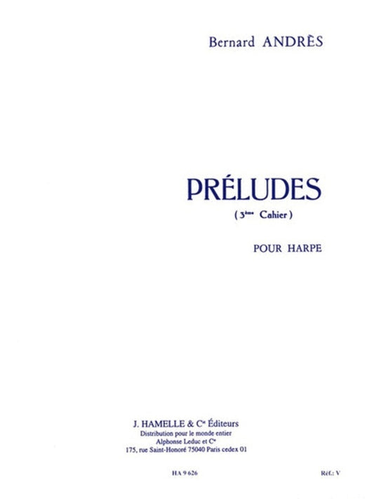 Preludes Volume 3 For Harp Book