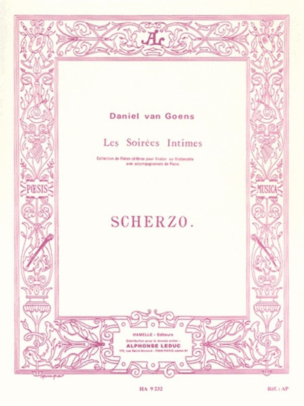 Scherzo Op 12 For Cello And Piano Book