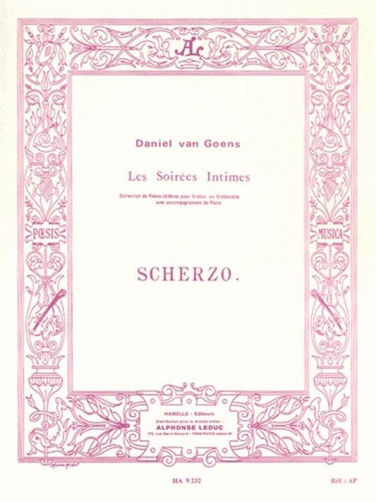 Scherzo Op 12 For Cello And Piano Book