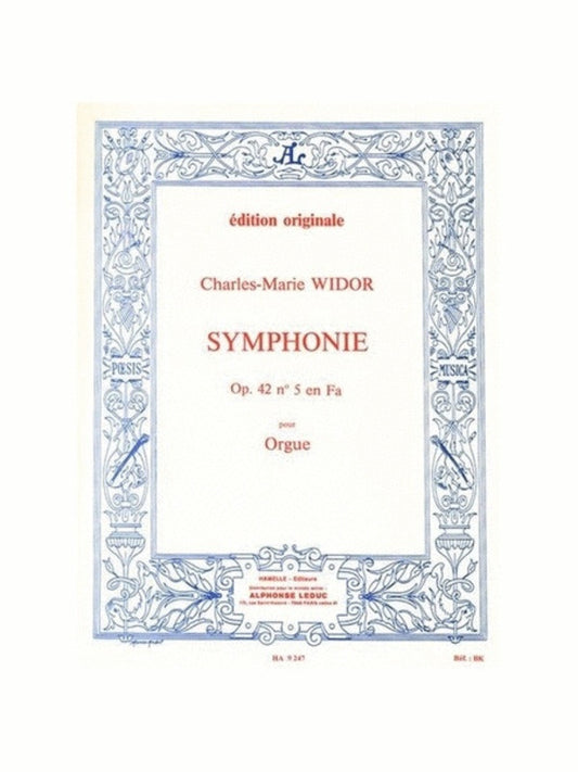 Widor - Symphony For Organ No 5 Op 42 No 1 Book