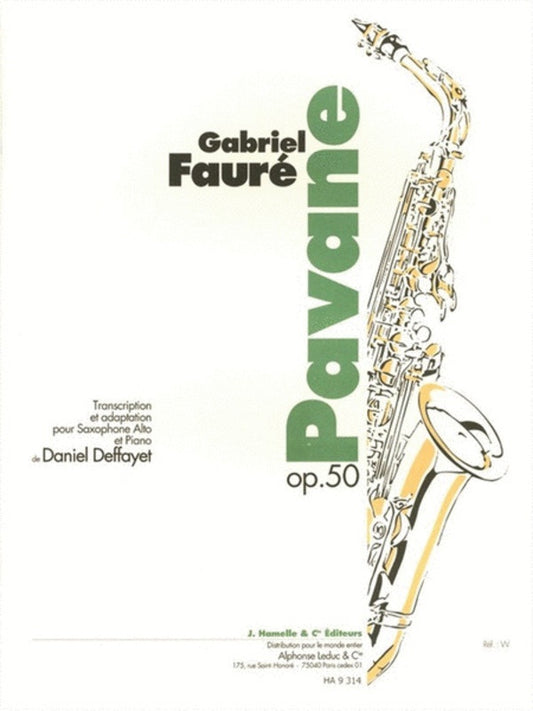 Faure - Pavane Op 50 Alto Sax/Piano (Softcover Book)