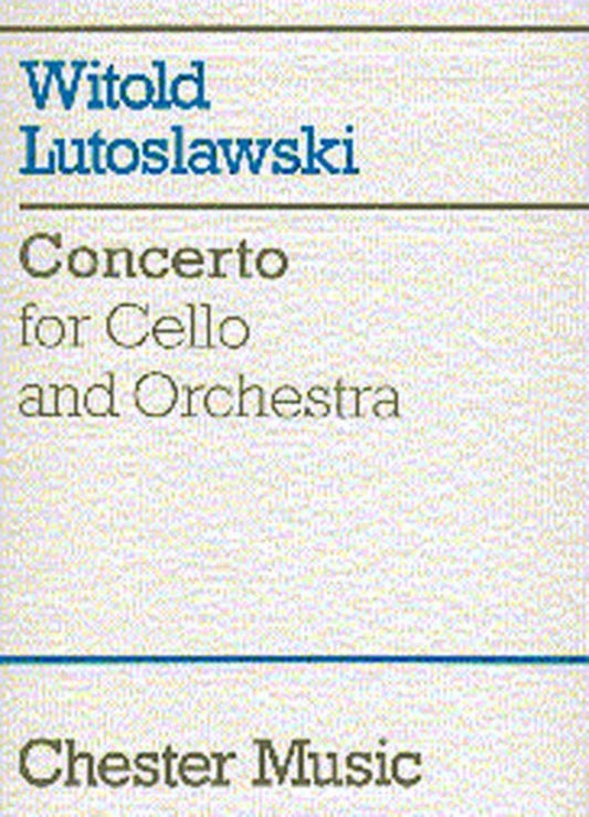 Lutoslawski Concerto For Cello And Orch. Score Book